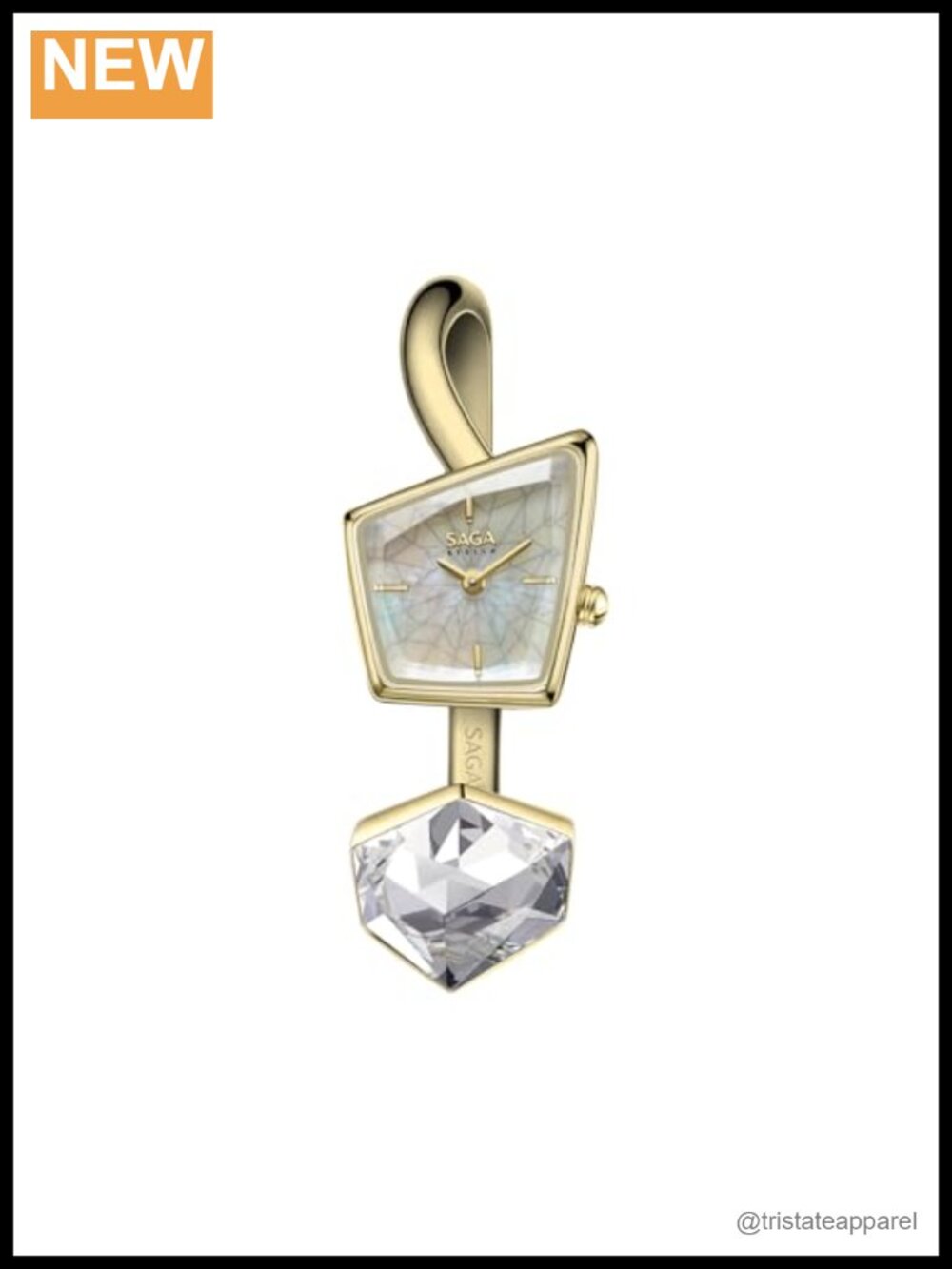 Luxury Bangle Watch Swiss Quartz Crystal Accents Stainless Steel